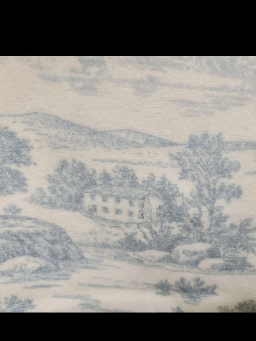 6pc Martha Stewart Blue Toile Velour Bath Hand Tip Towel Set 100% Cotton NEW